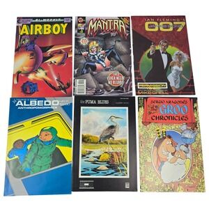 Vintage Comic Book Lot 6 Mantra James Bond Groo Airboy Albedo Puma Blues 80s 90s